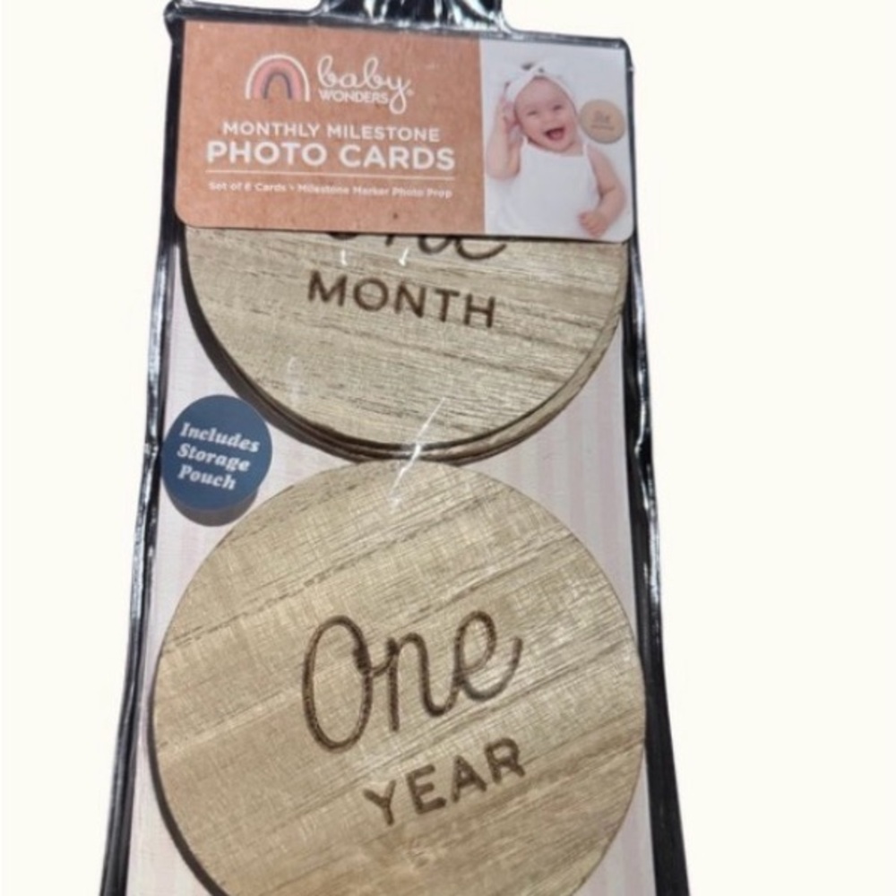 Monthly Milestone Photo Cards - Natural Wood